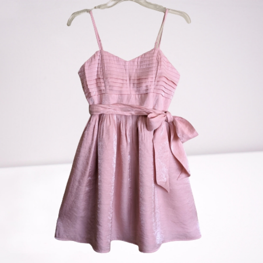 Candie's Y2K Dress Blush Pink Iridescent Sweetheart Thin Straps Barbie Core